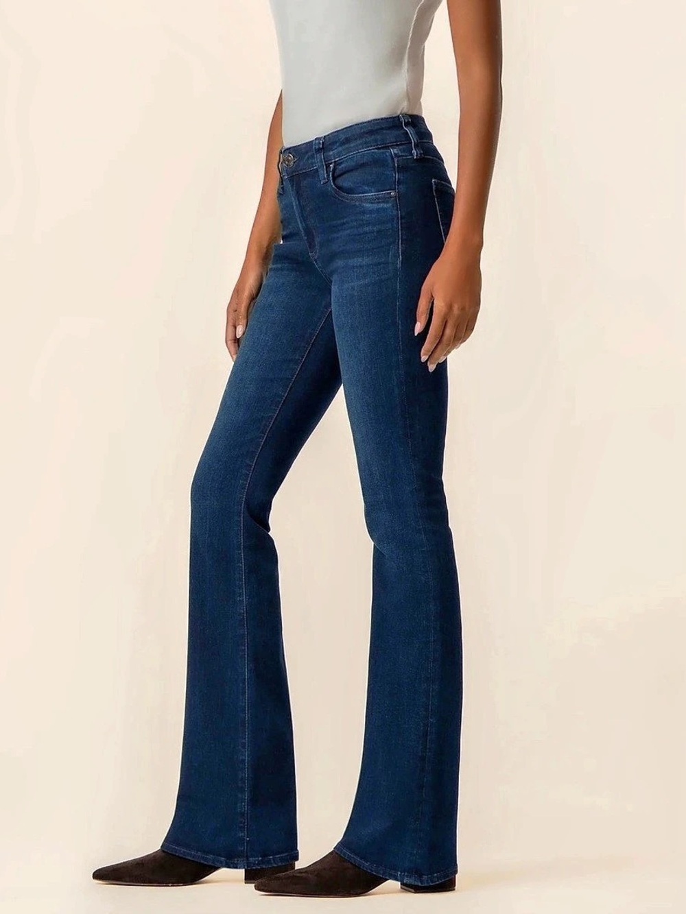 Kut from the Kloth 10 Natalie Flare Jeans Women’s Stretch Dark Wash KP1240MA2